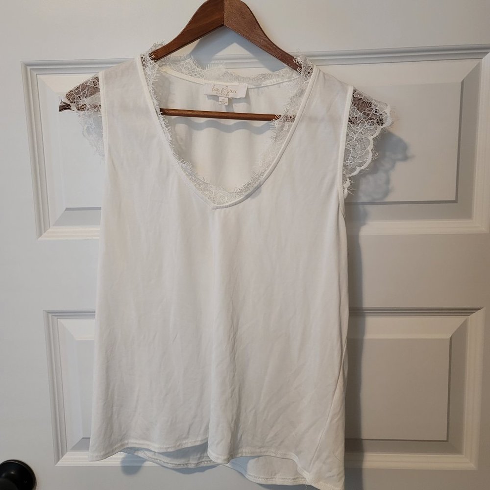 White Lace Top *2 for $15*